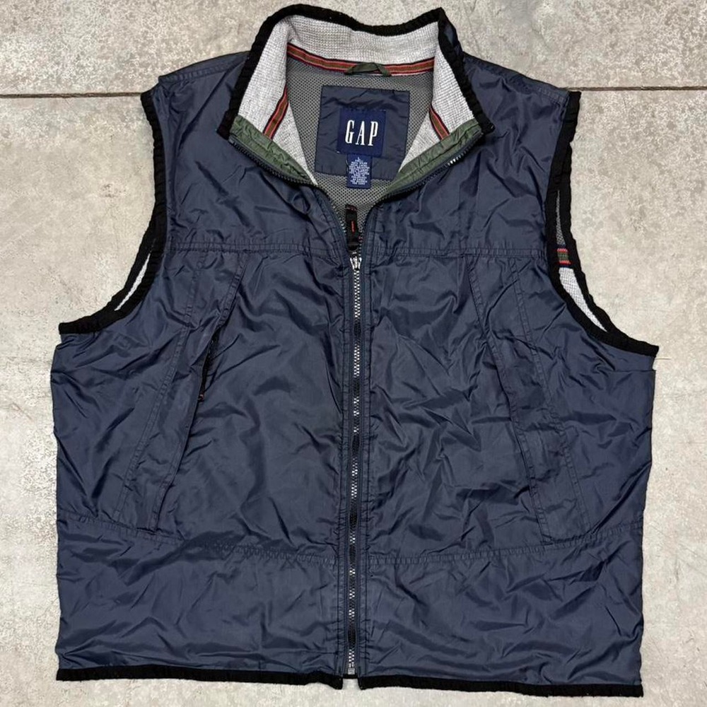 Vintage 90s Gap Nylon Zip Up Thermal Lined Vest  Sz Large